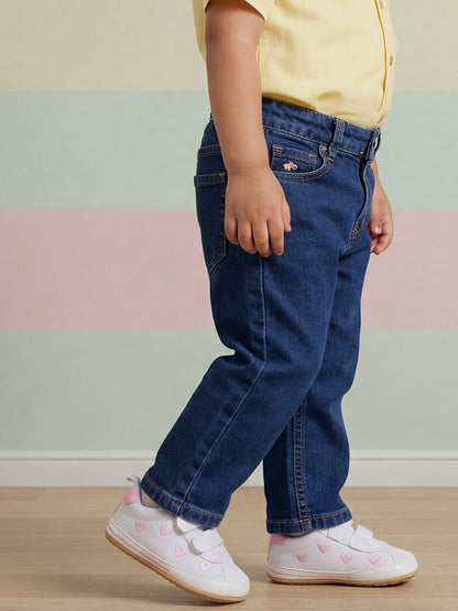 Indigo Cotton Relaxed Fit Smart Stretchable Jeans for Boys
