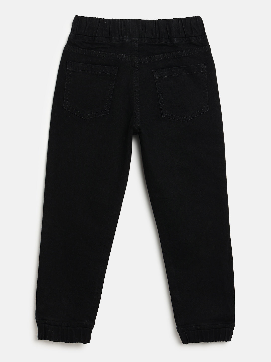 Black Cotton Comfortable and Stretchable Jogger Jeans for Boys