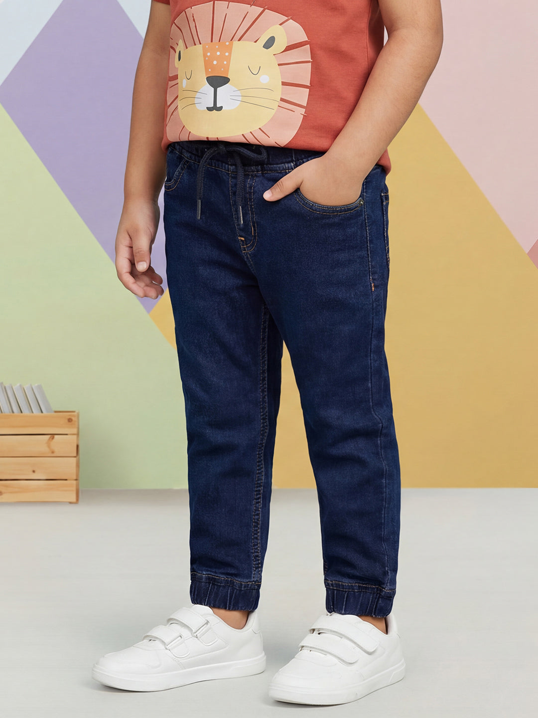 Indigo Cotton Comfortable and Stretchable Jogger Jeans  for Boys