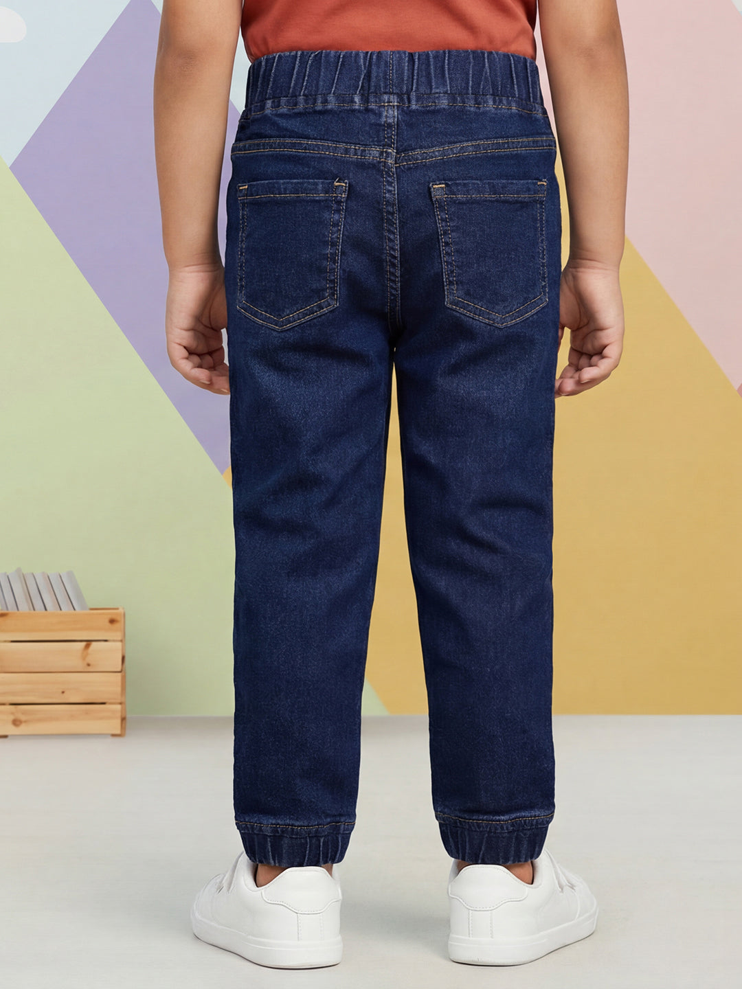 Indigo Cotton Comfortable and Stretchable Jogger Jeans  for Boys