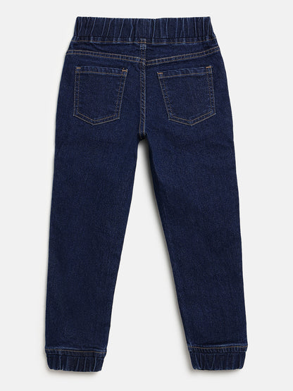 Indigo Cotton Comfortable and Stretchable Jogger Jeans  for Boys
