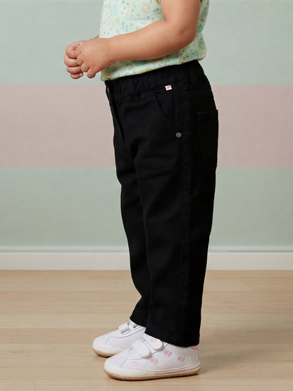 Black 100% Cotton Comfortable and Stylish Wide Leg Jeans for Girls