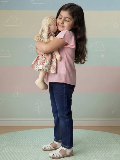 Indigo Cotton Comfortable and Stretchable Straight Fit Jeans for Girls