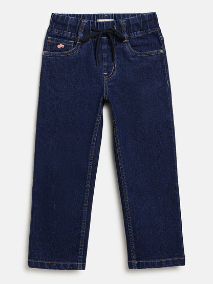 Indigo Cotton Comfortable and Stretchable Straight Fit Jeans for Girls