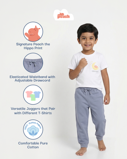 Good Night Peach Nightsuit for Boys (White and Green)