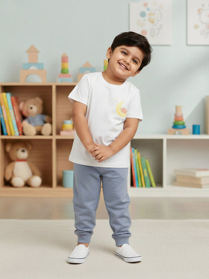 White and Green 100% Cotton Nightsuit Set