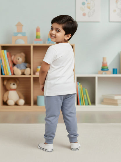 White and Green 100% Cotton Nightsuit Set