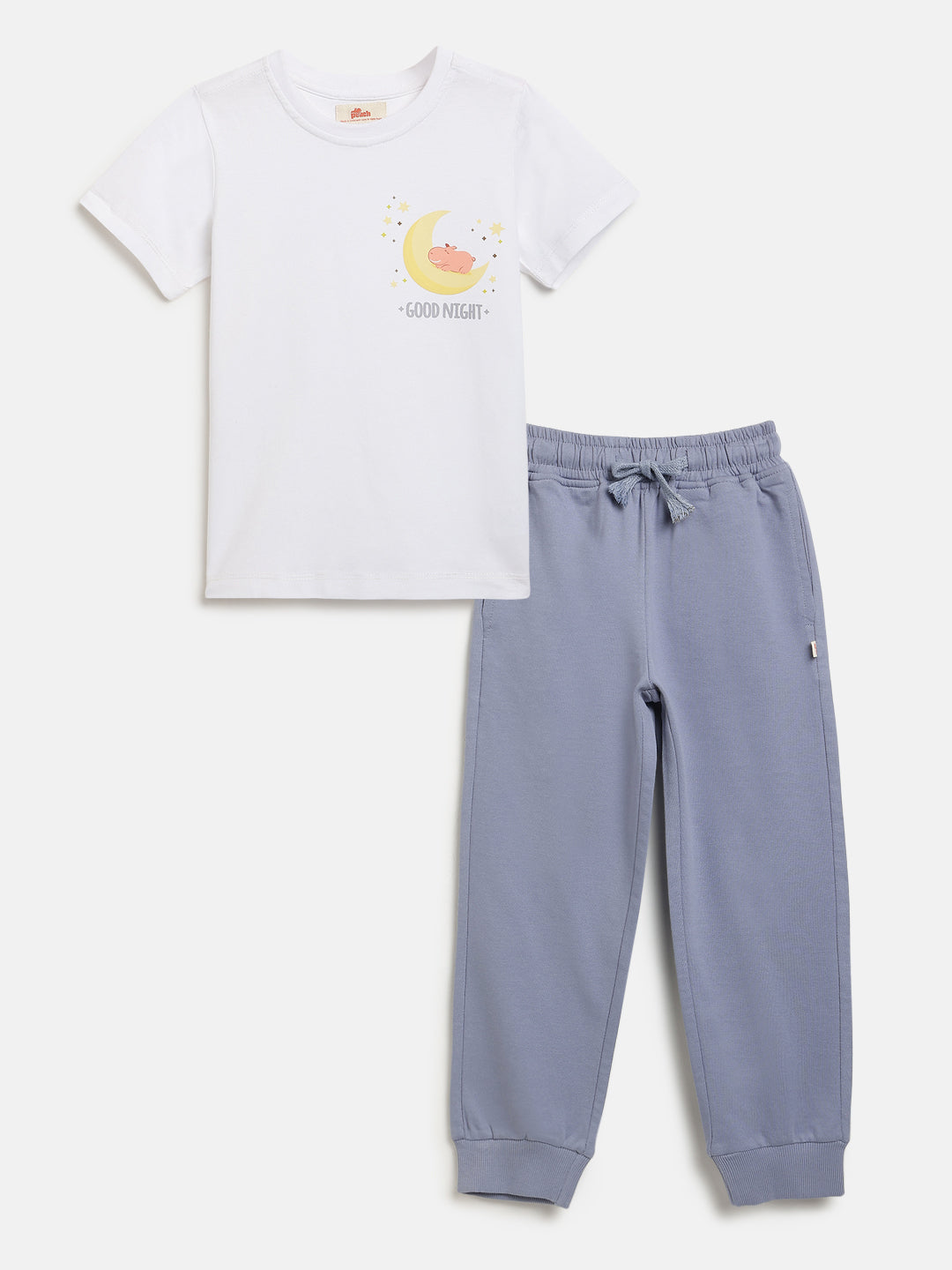 White and Green 100% Cotton Nightsuit Set