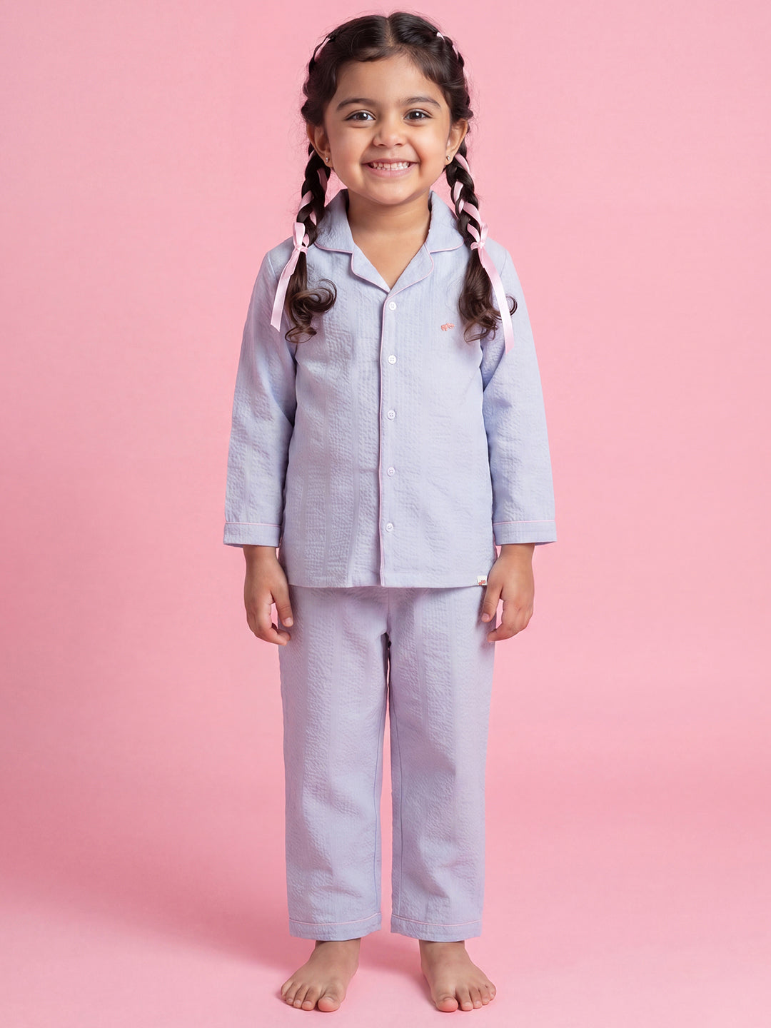 Good Night Peach Nightsuit (Blue and Pink)