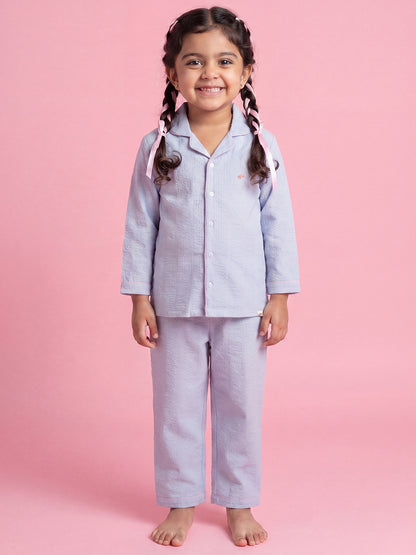 Good Night Peach Nightsuit (Blue and Pink)