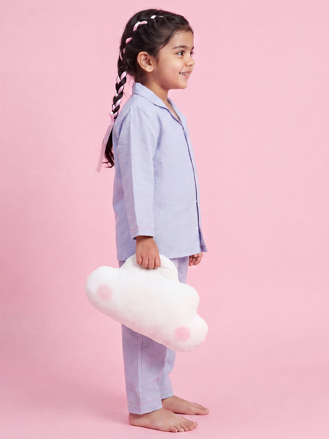Good Night Peach Nightsuit (Blue and Pink)