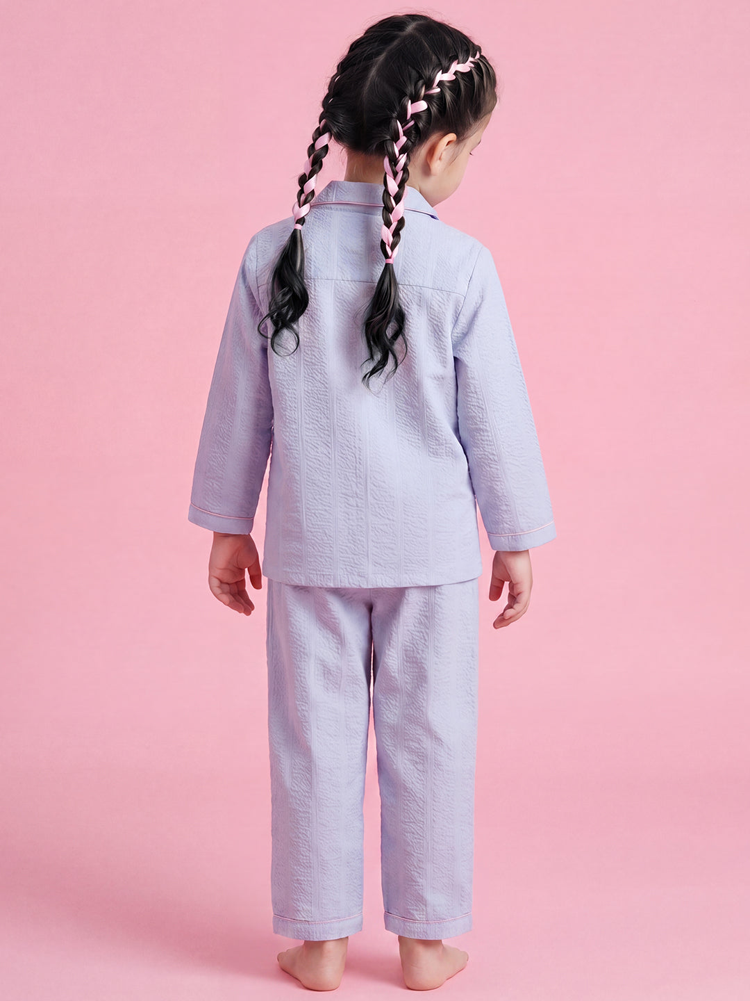 Good Night Peach Nightsuit (Blue and Pink)