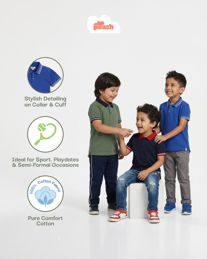 Black 100% Cotton Polo Collar T-shirt