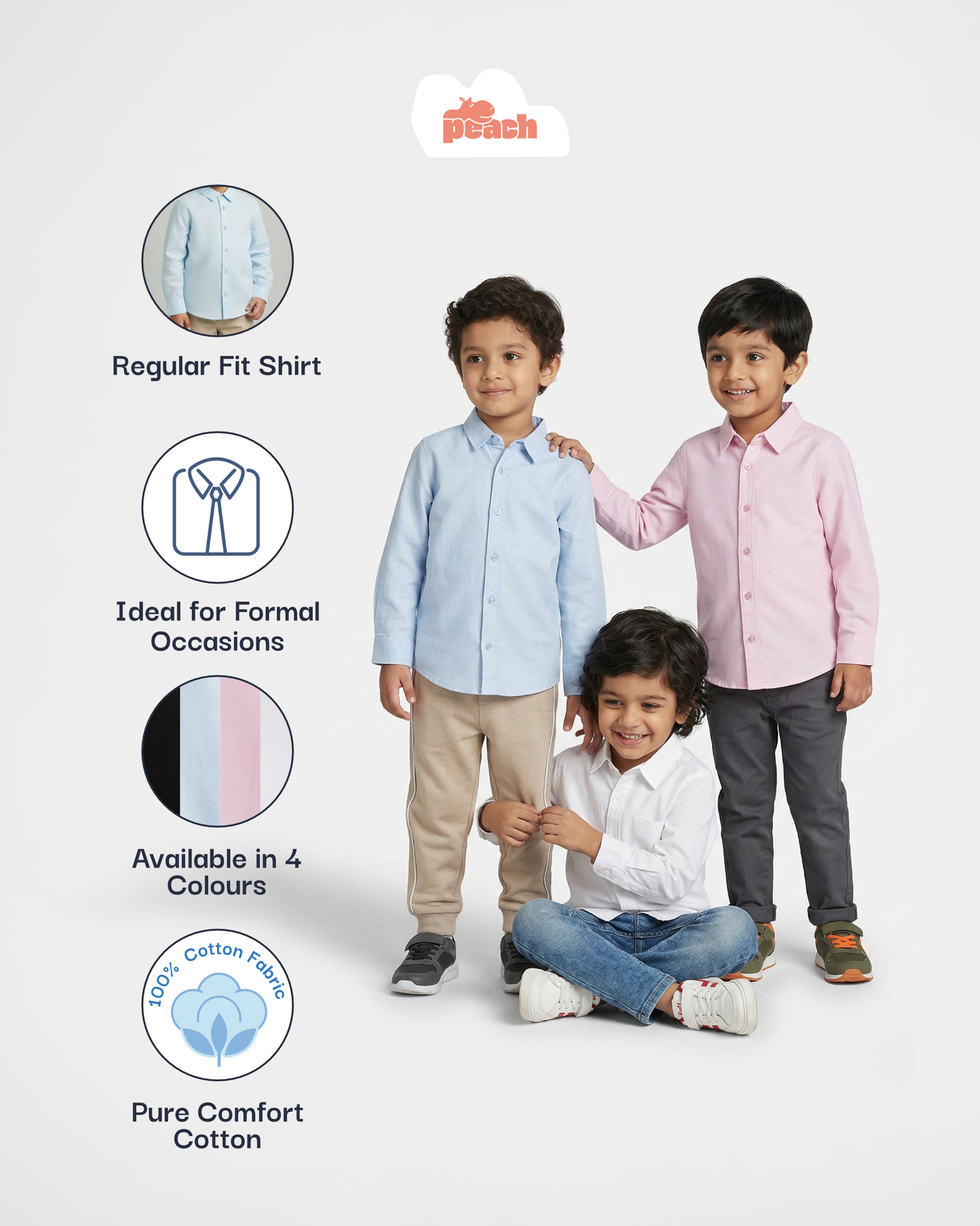 The Classic Formal Shirt for Boys (Blue)