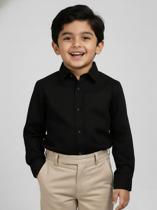 Black 100% Cotton Full Sleeve Premium Formal Shirt