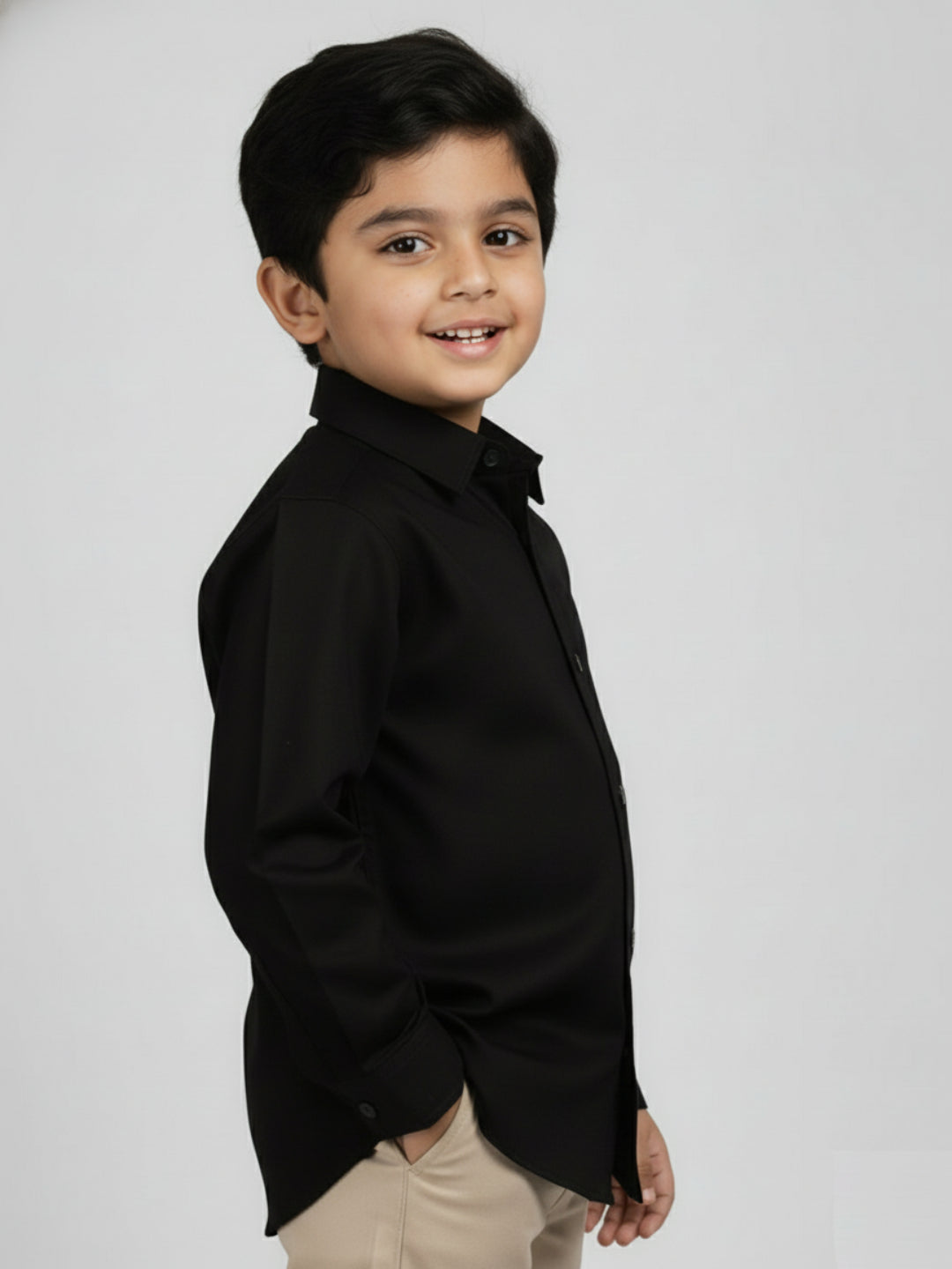 Black 100% Cotton Full Sleeve Premium Formal Shirt