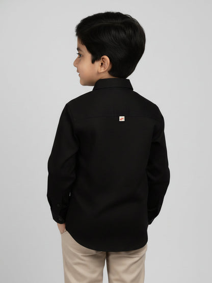 Black 100% Cotton Full Sleeve Premium Formal Shirt