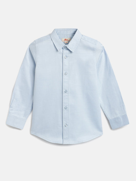 Blue 100% Cotton Full Sleeve Premium Formal Shirt