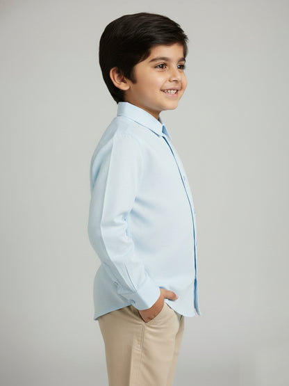 Blue 100% Cotton Full Sleeve Premium Formal Shirt