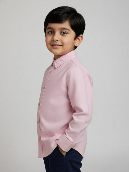 Pink 100% Cotton Full Sleeve Premium Formal Shirt