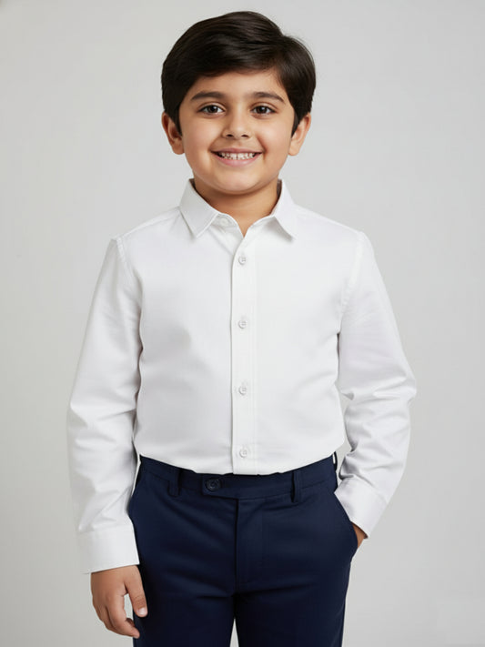 White 100% Cotton Full Sleeve Premium Formal Shirt