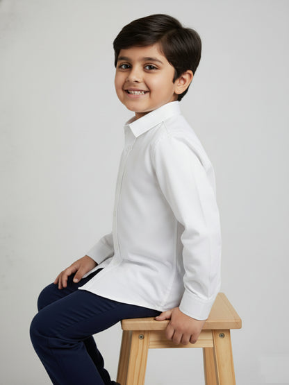 White 100% Cotton Full Sleeve Premium Formal Shirt