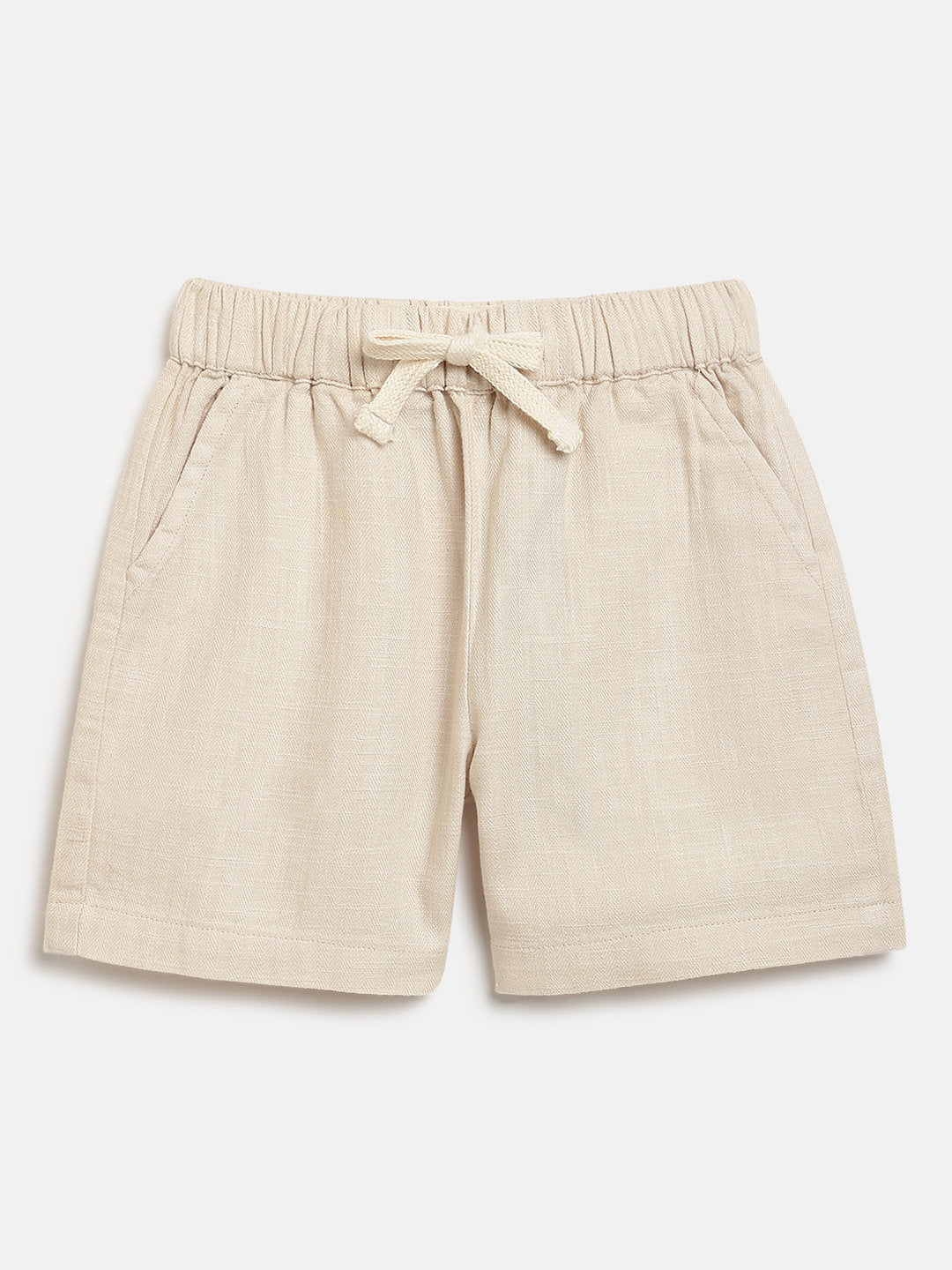 Dark Beige 100% Cotton Slub Shorts