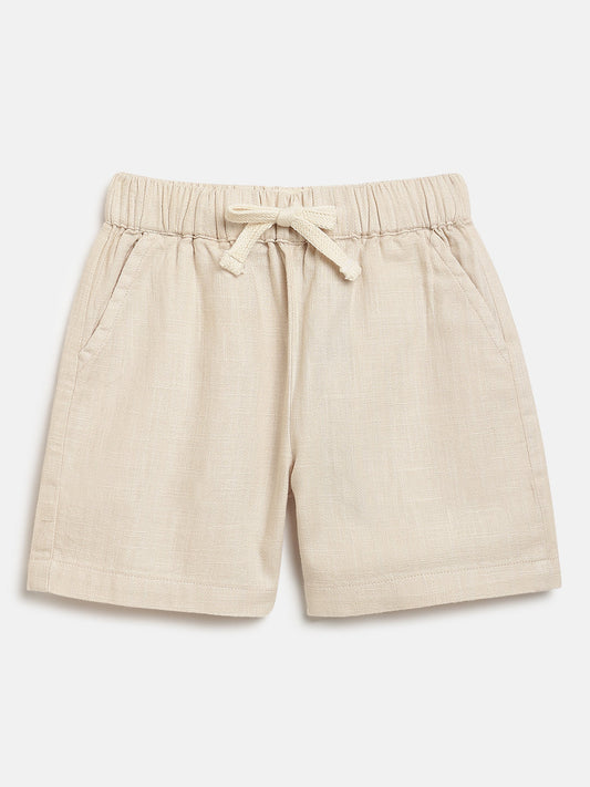 Dark Beige 100% Cotton Slub Shorts