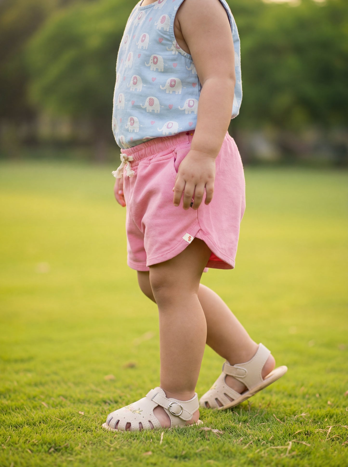 Pink 100% Cotton Denim Shorts