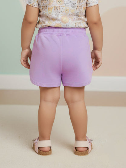 Purple 100% Cotton Denim Shorts