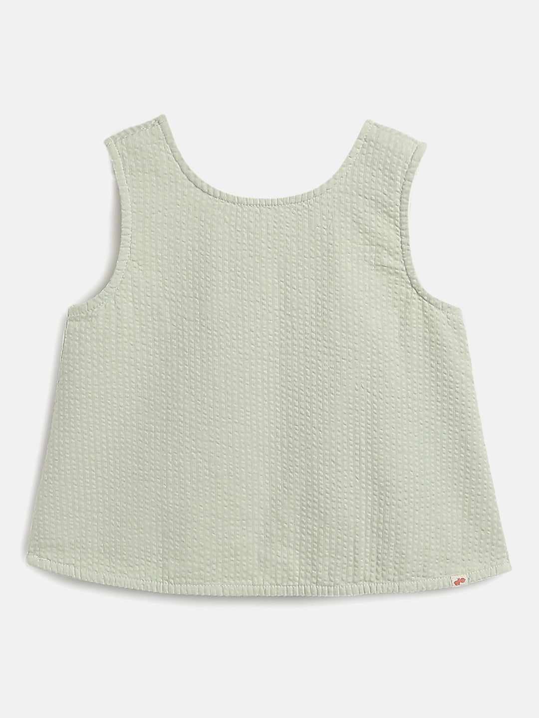 Pastel Green 100% Cotton Seer Sucker Cross Back Sleeveless Top