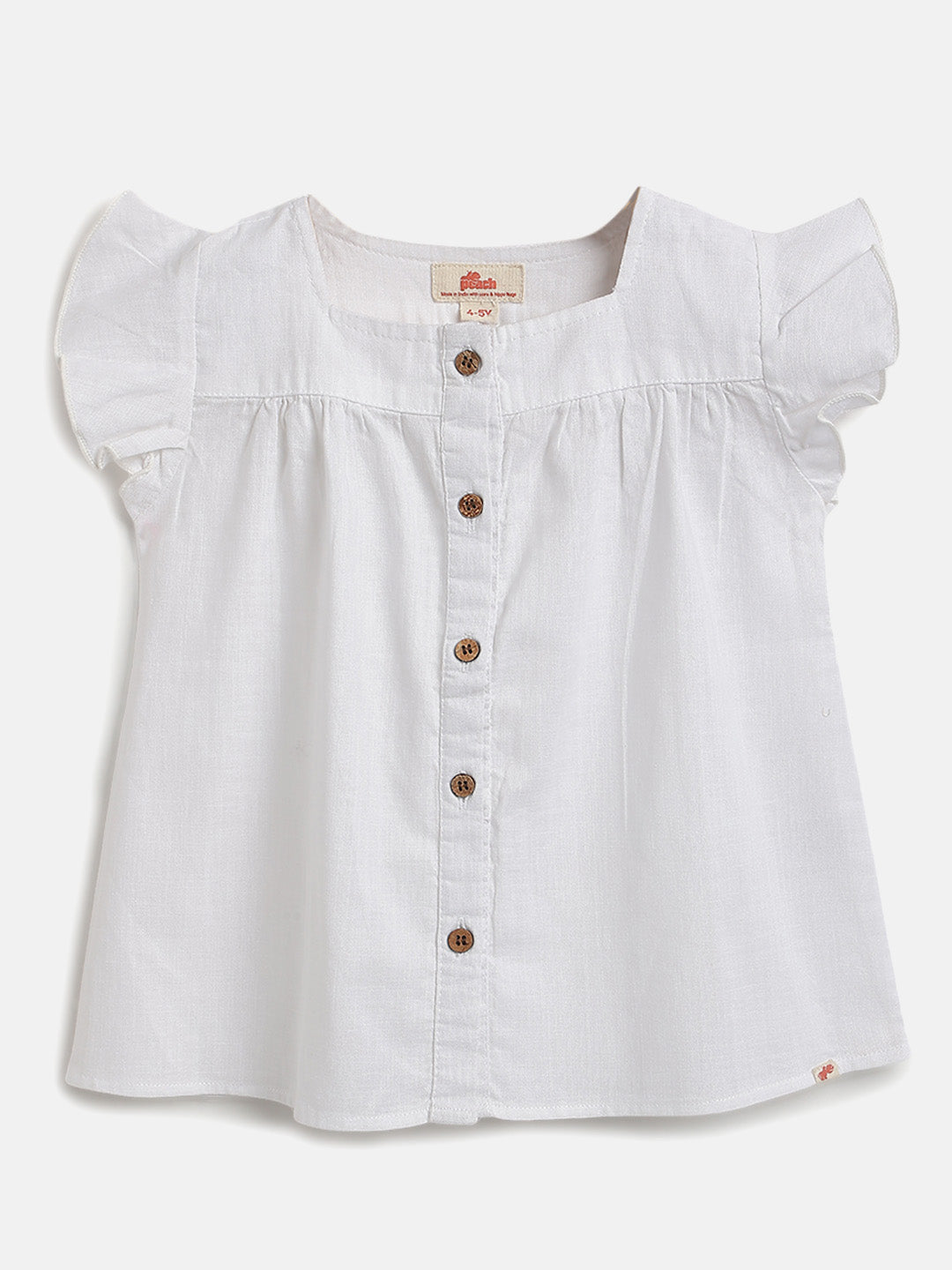 White 100% Cotton Slub Top