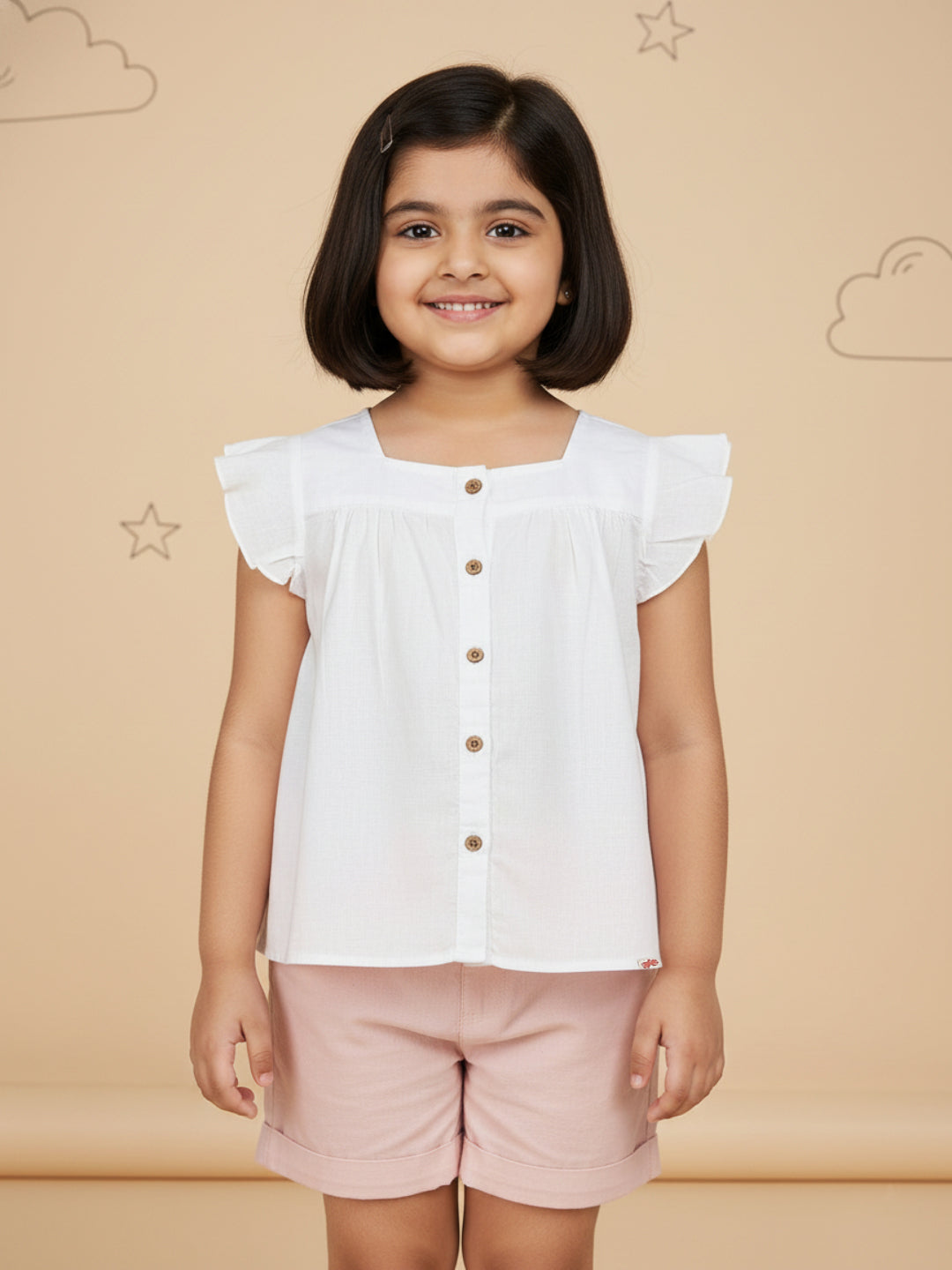 White 100% Cotton Slub Top