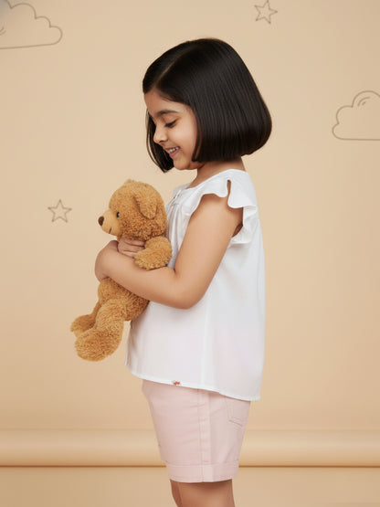 White 100% Cotton Slub Top