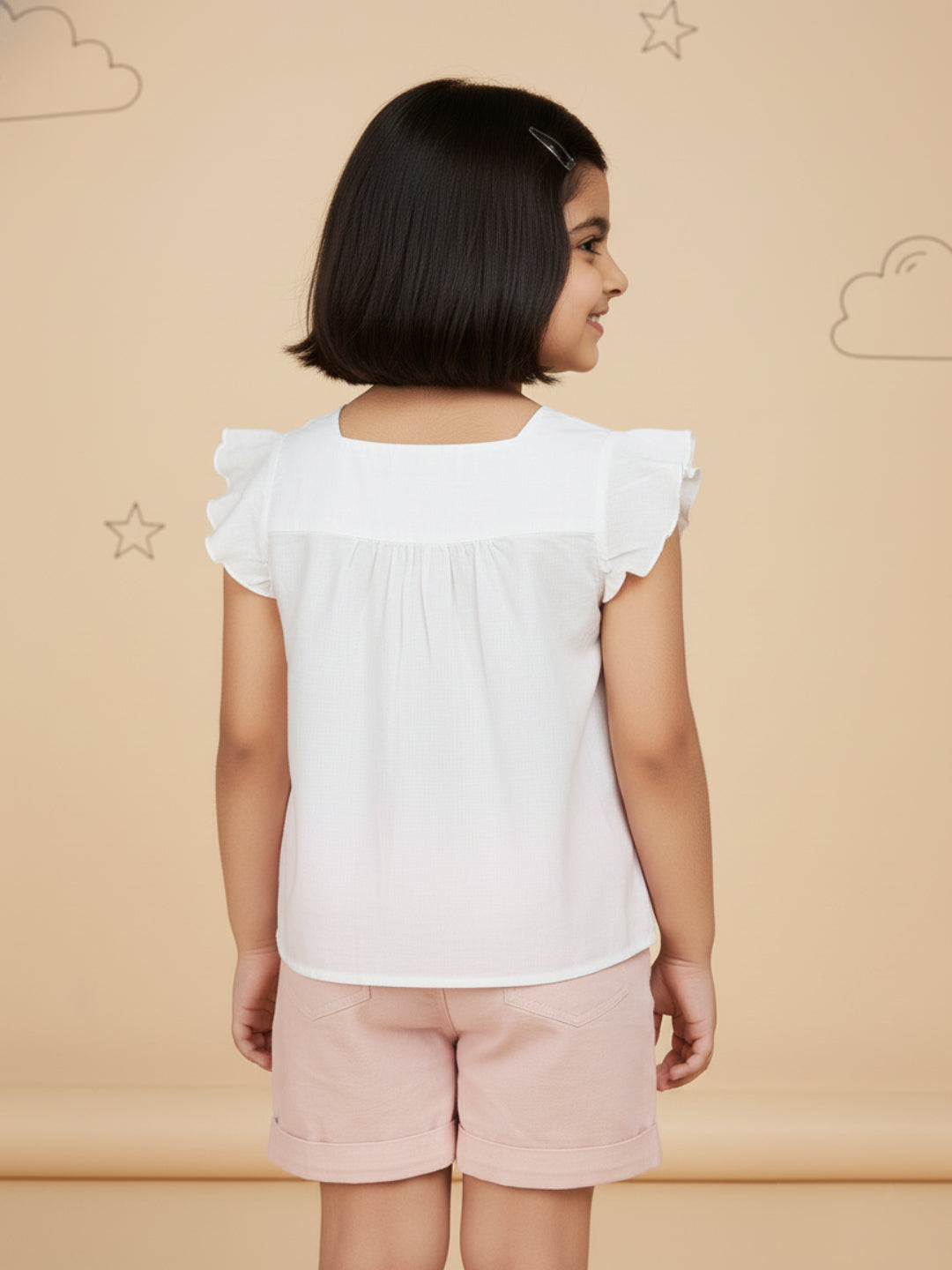 White 100% Cotton Slub Top