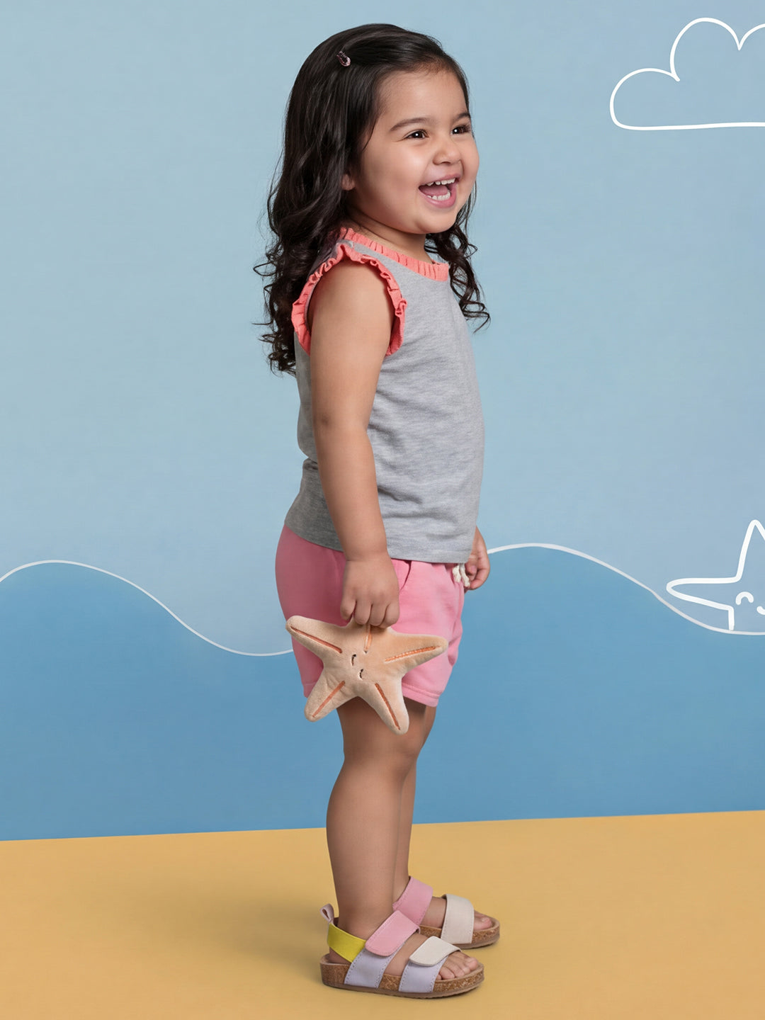 Grey Mélange 100% Cotton Sleeveless T-shirt