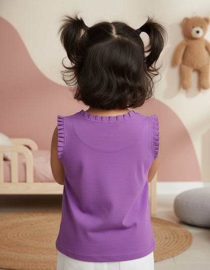 Dainty Frill T-shirt in Purple for Girls