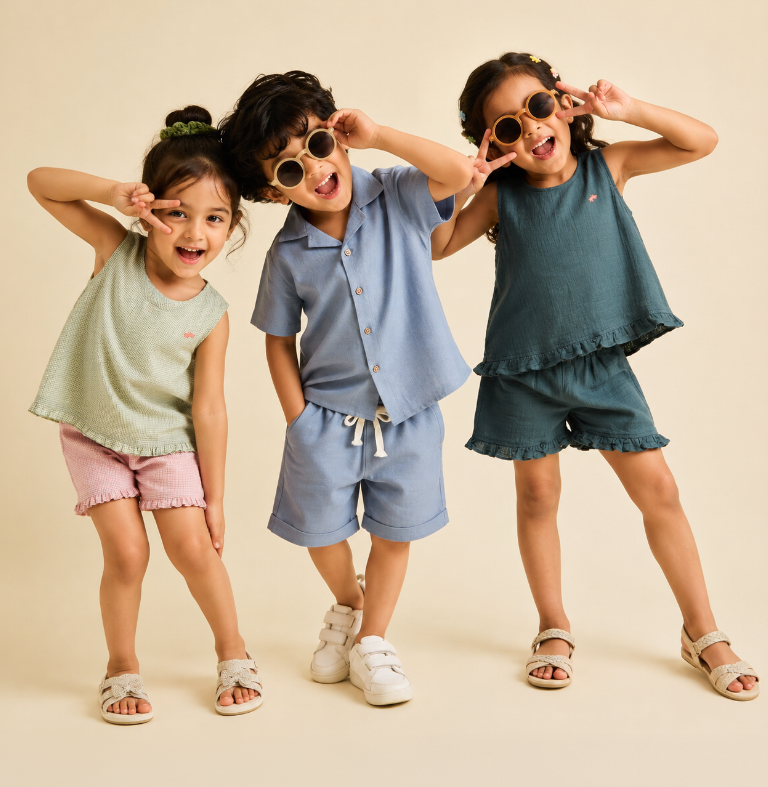 Summer fashion girl summer fashion boy pure cotton clothes for kids premium and affordable starting at 449/-